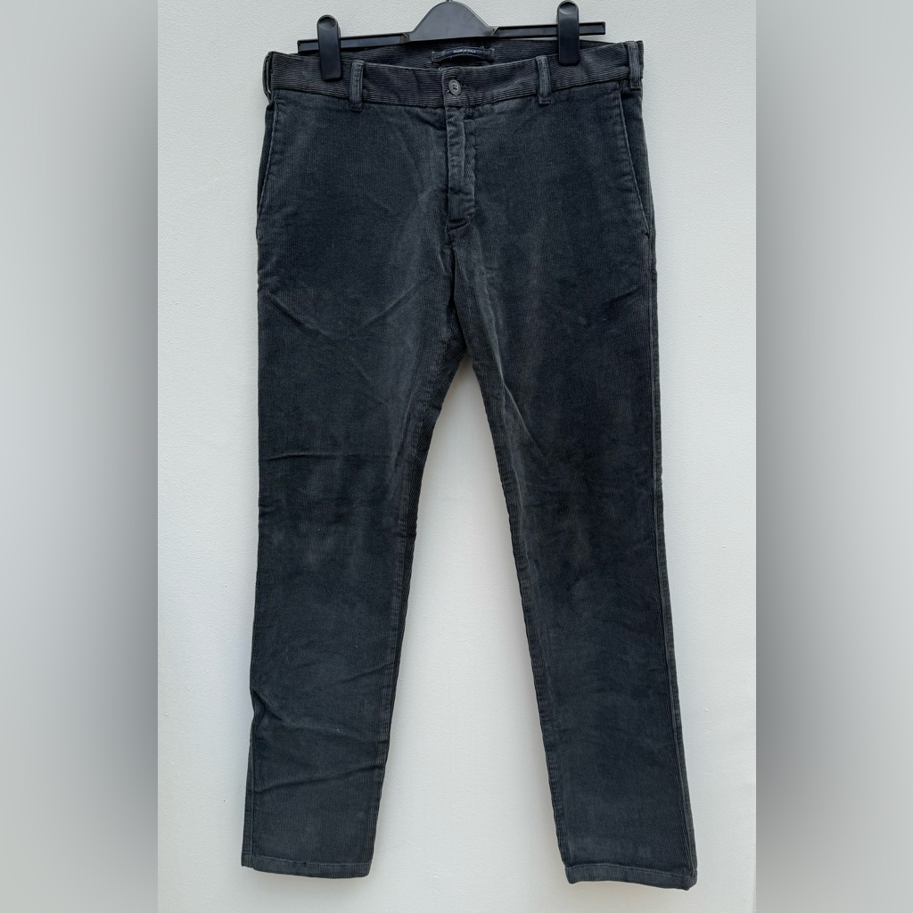 Jw Brine Men’s Italian Corduroy Trousers, Size Italy 50 - Us Size 34. Dark Gray